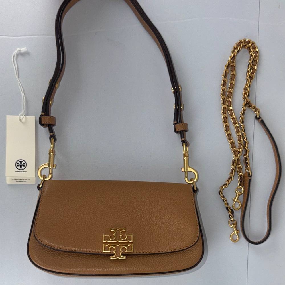 Tory Burch Tan Leather Adjustable Crossbody Bag - Picture 3 of 10